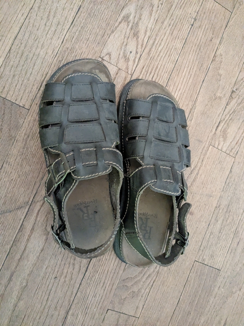 Men’s Fisherman Sandals - Olive Green Leather